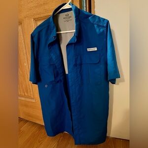 Realtree Blue Short Sleeve Shirt UPF 50 Fishing Shirt